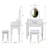 Makeup Vanity with Mirror, Cushioned Stool and 4 Drawers-23102810