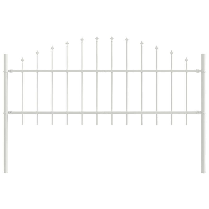 115cm H x 170cm W White Steel Border Fencing