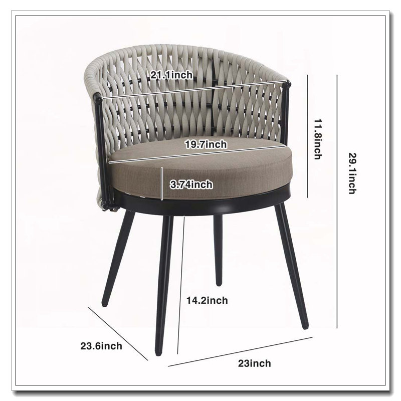 Chaise de patio d'extérieur, Kaki, Beige