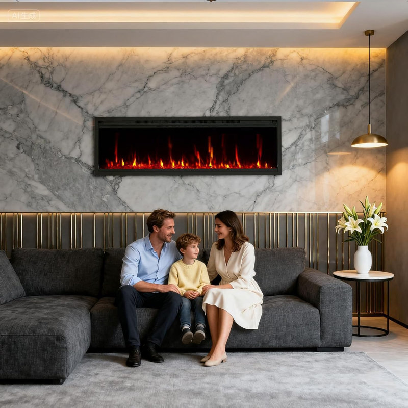 Blue Elephant 106.7cm W Black Electric Fireplace