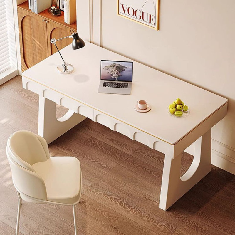 Bureau moderne et simple en pierre blanche, 29.53"H*47.24"W*23.62"D