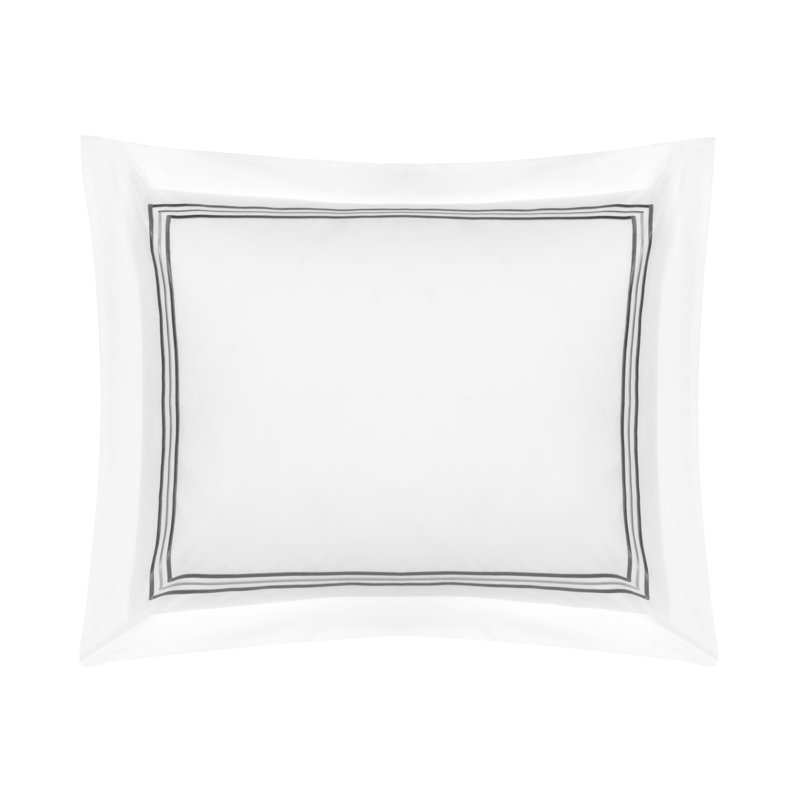 Delancey Cotton Envelope Sham, White/Gray, Standard