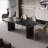 4 - Person Picture Rectangular Sintered Stone tabletop Dining Table Set-112380080