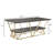 Faux Marble Coffee Table - 2 Tier Open Shelf, Metal Frame, and Geometric Design-830915524