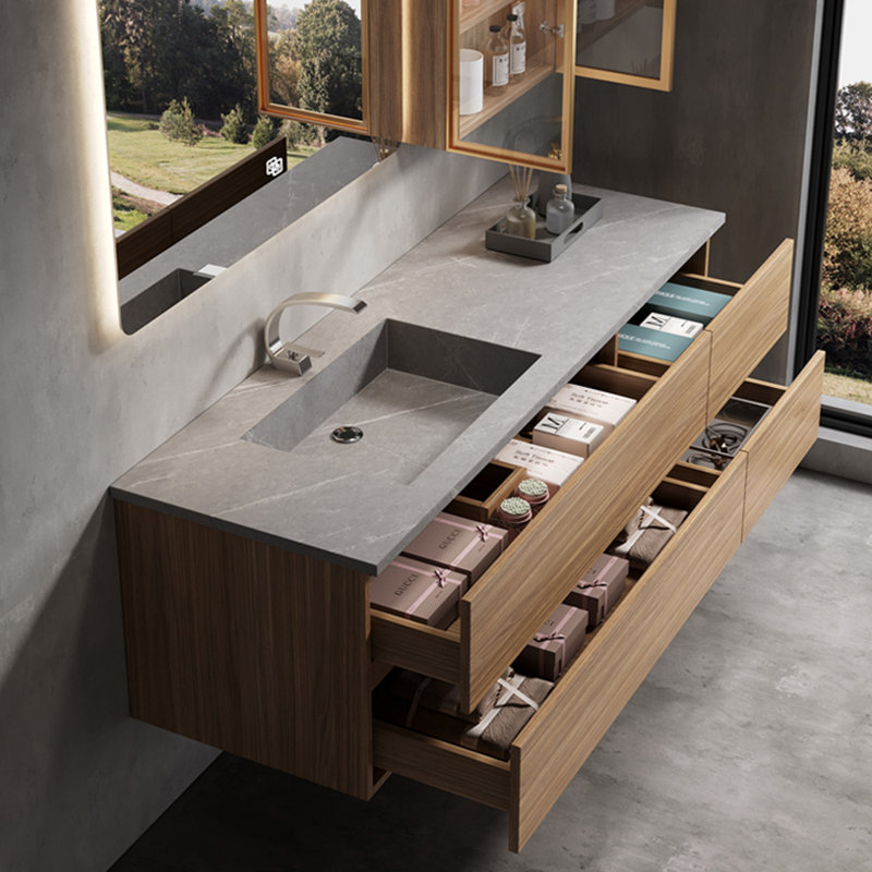 Stylish simple bathroom cabinet, 18.9" H x 59" W x 21.7" D
