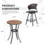 Ensemble de bar d'extérieur 3 pièces avec tabourets pivotants-102156096