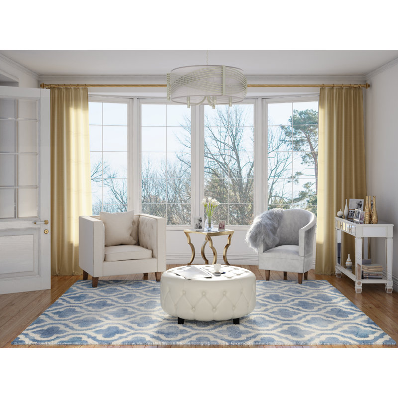 Dip Dye Hand Tufted Wool Geometric Rug, Rectangle 4' x 6'