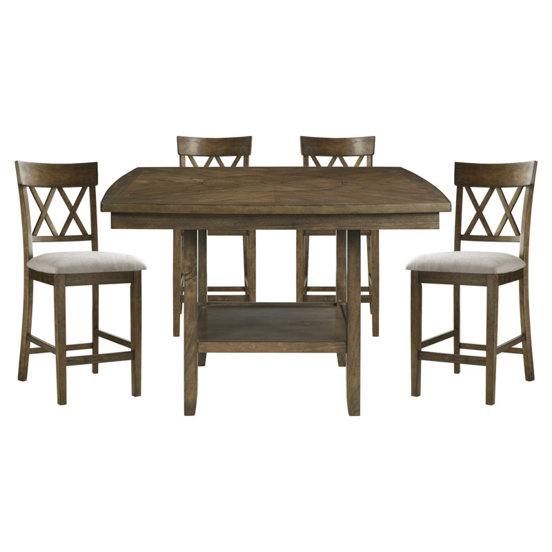 Light Oak Finish Counter Height Chairs Set of 2