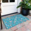 Tapis bleu sarcelle lavable à la machine intérieur / extérieur Chayden ACN1006-109478542