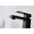 Waterfall Spout Bathroom Vanity Faucet In Matt Black, Single Handle Sink Faucet, Stainless Steel Made For Durability, To Corrosion And Fingerprints, Gentle Fluent Water Flow Black With Spout, Tap,-121612996