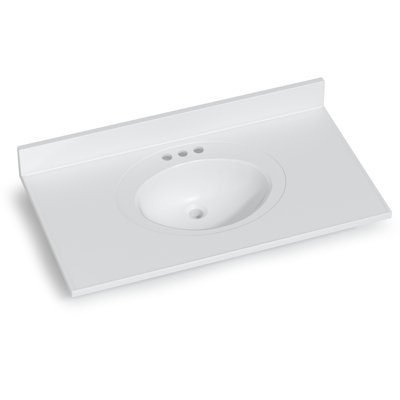 Plateau de meuble-lavabo en pierre reconstituée de 37 po avec lavabo intégré