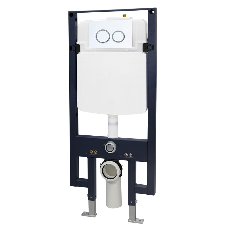 EAGO 1.6 Gallons GPF Round Wall Mounted Wall Hung Toilets (Seat Not Included), Polished Chrome