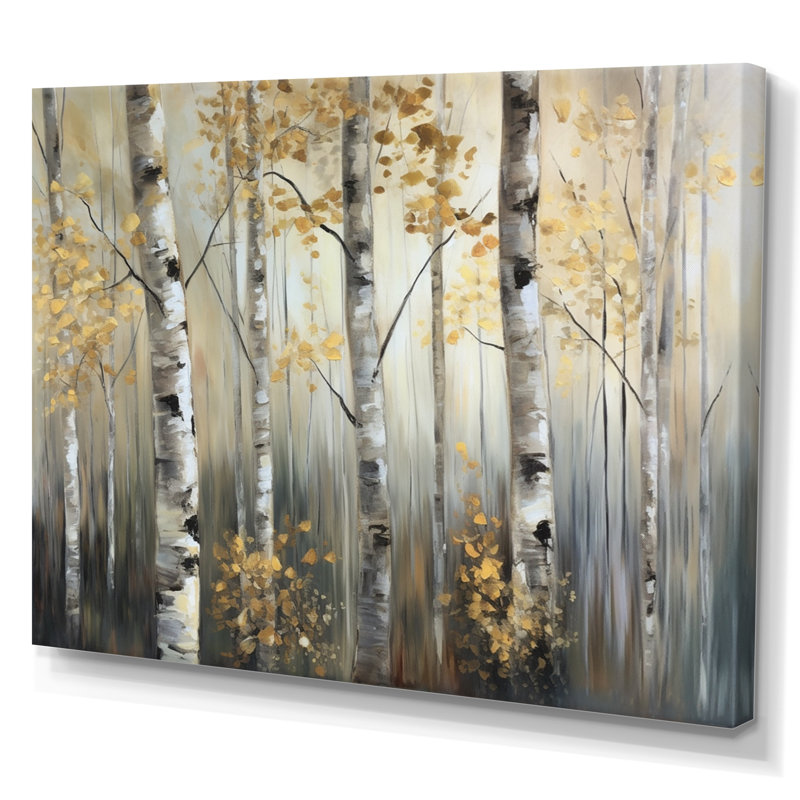 «Polebridge Birch Tree Forest Wonderland II», reproduction sur toile, H 12 po x l 20 po x P 1 po, Toile tendue