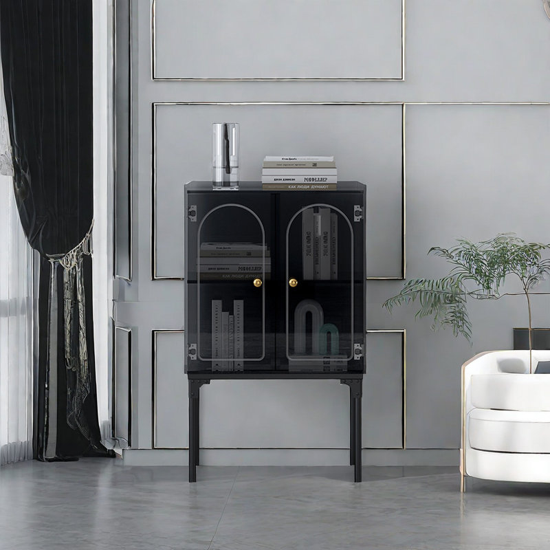 Armoire d'appoint luxueuse de style italien, Noir