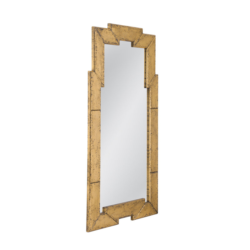 Miroir de plancher Metouro Art Deco avec cadre doré doré antique - élégant