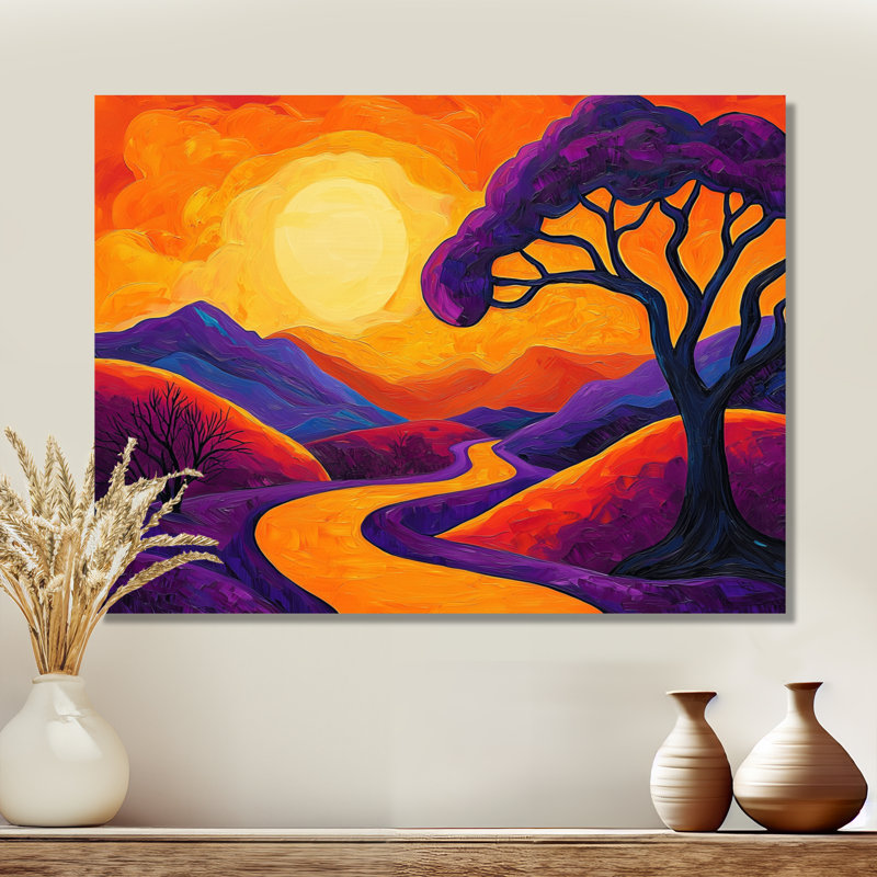 Vibrant Baobab dans un paysage africain I - paysages, impression sur métal, paysage africain, H 12 po x l 20 po x P 0,84 po