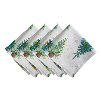 Kamorie Lucina Twinkle Trees Holiday Lurex Fabric Napkins