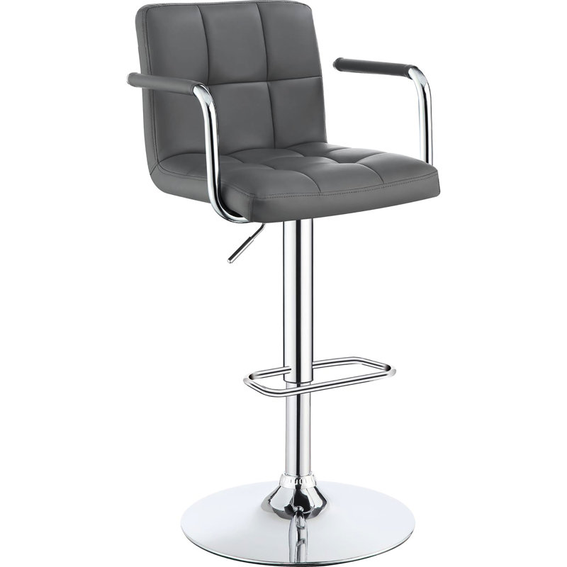 Chaise de bar moderne et confortable - Revêtement gris, rembourrage en mousse réglable
