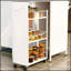 Îlot de cuisine polyvalent avec bar à déjeuner pliable, grand espace de rangement et comptoir durable pour les petites cuisines