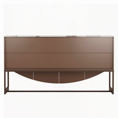 Modern Luxury Style Sideboard Buffet, Featuring 3D Wave Texture And Marble-Like Counter Top, Multi-Functional Storage Furniture For Living Room And Dining Room