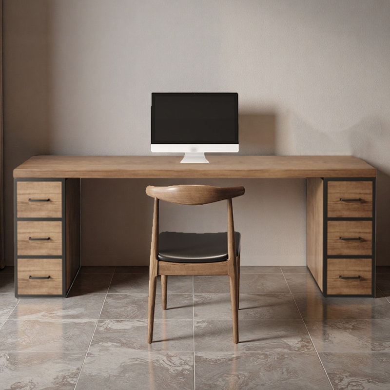 Tiroirs de bureau en bois massif Imported, H 29,53 po x l 78,74 po x P 31,5 po
