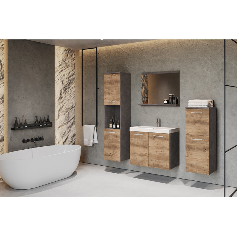 MALAGA Bathroom Furniture Suite, Brown