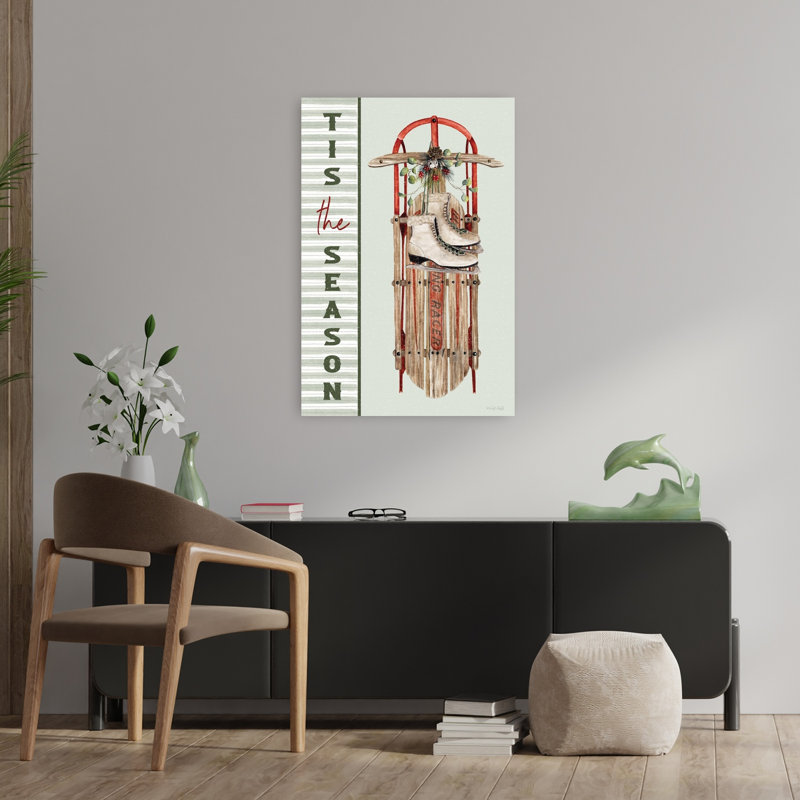 Tis The Season Sled by Cindy Jacobs - Wrapped Canvas Print, 91.44cm H x 60.96cm W