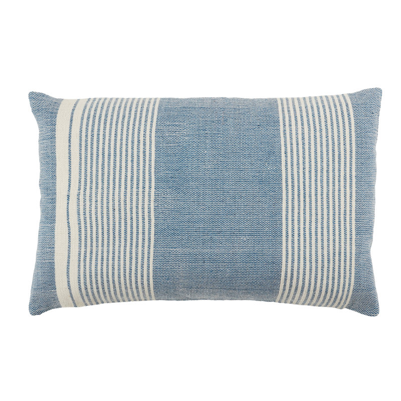 Housse et insert de coussin pour l'extérieur Samsa, Bleu / ivoire, Housse de coussin seulement - sans coussin
