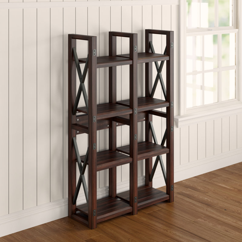 Clarksville 152.4 cm H x 92 cm W Library Bookcase, Mahogany