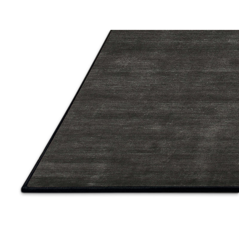 Tapis de zone noire contemporaine, Rectangle 4 pi x 6 pi