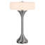 Lampe de table moderne Espoo - 56,2 cm (22,125 po) de hauteur, métal en acier brossé avec abat-jour en verre dépoli, 3 ampoules E12 de 25 W, interrupteur à bascule, 2 ports USB