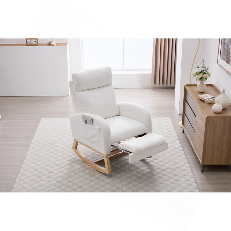 Chaise berçante Teddy, Blanc, Blanc