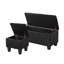 Ensemble de banc de rangement avec repose-pieds capitonné 3 en 1