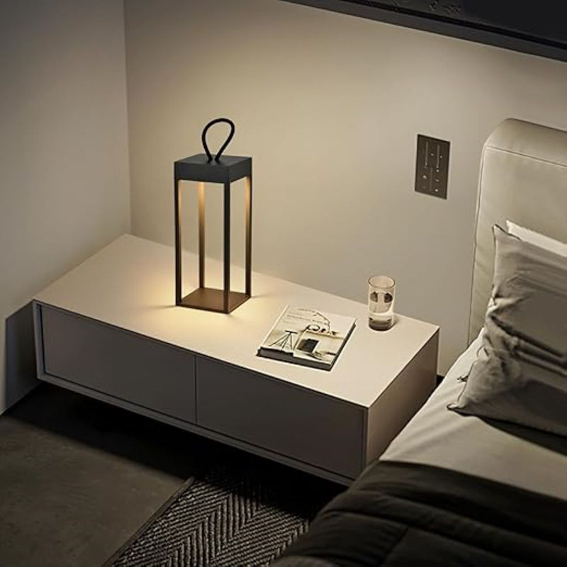 Albizu 30cm Battery Powered Integrated LED Outdoor Lantern, Dark Grey