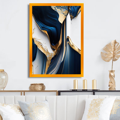 Abstract Geode Waves Gold I - Abstract Canvas Wall Art