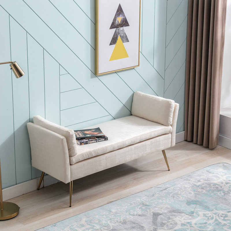 Cattaleya Upholstered Bench, Beige