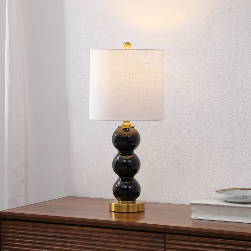 Lampe de table 21 po Chewning, Noir / laiton or