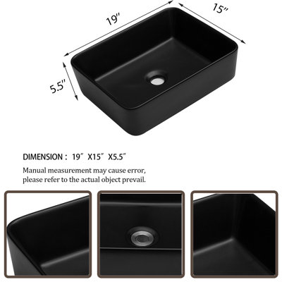 MONSFEST 15 " Ceramic Rectangular Bathroom Sink