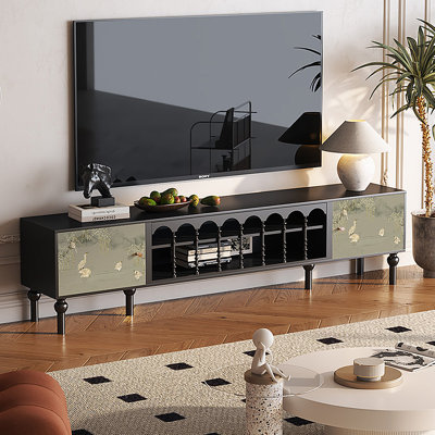 Meuble télé avec rangement peint français rétro