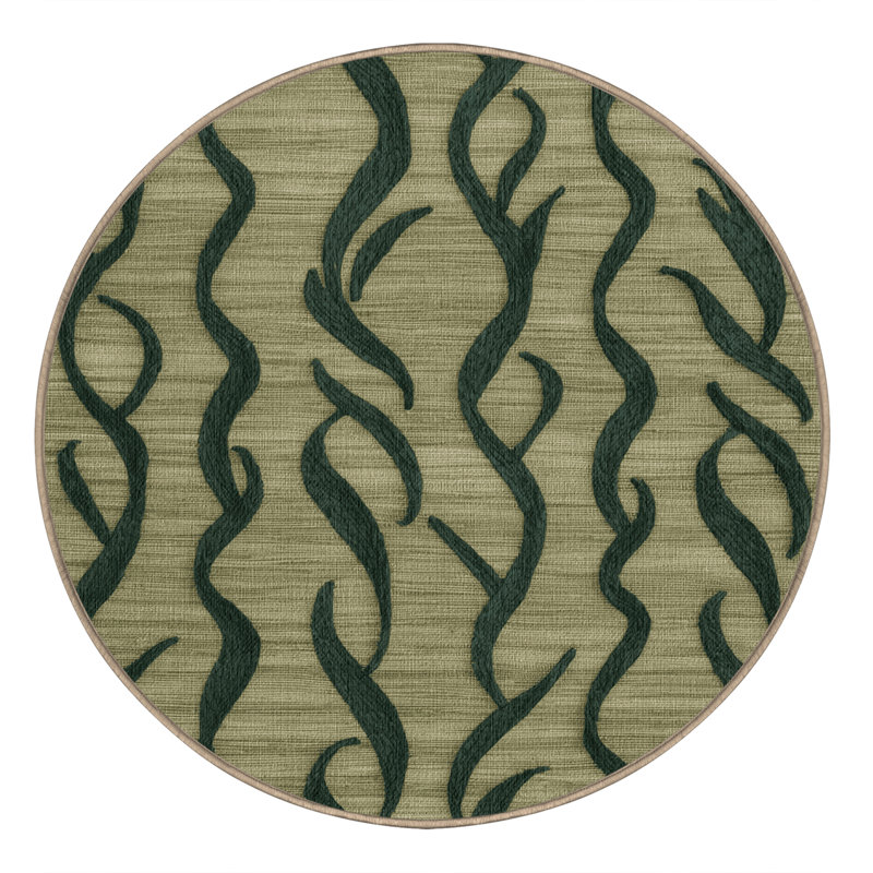 Washable Kombu Vegetables Area Rug, Round 7'