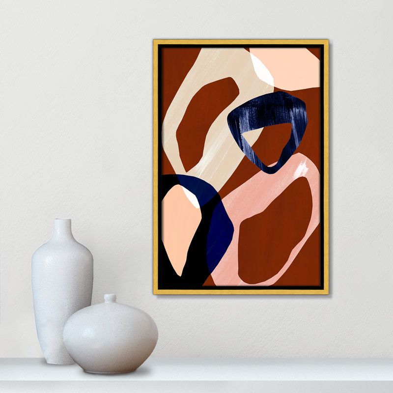 Loop I Print par Violets Print House, Framed Canvas, 13.5'' W x 19.5'' H, Gold Floater