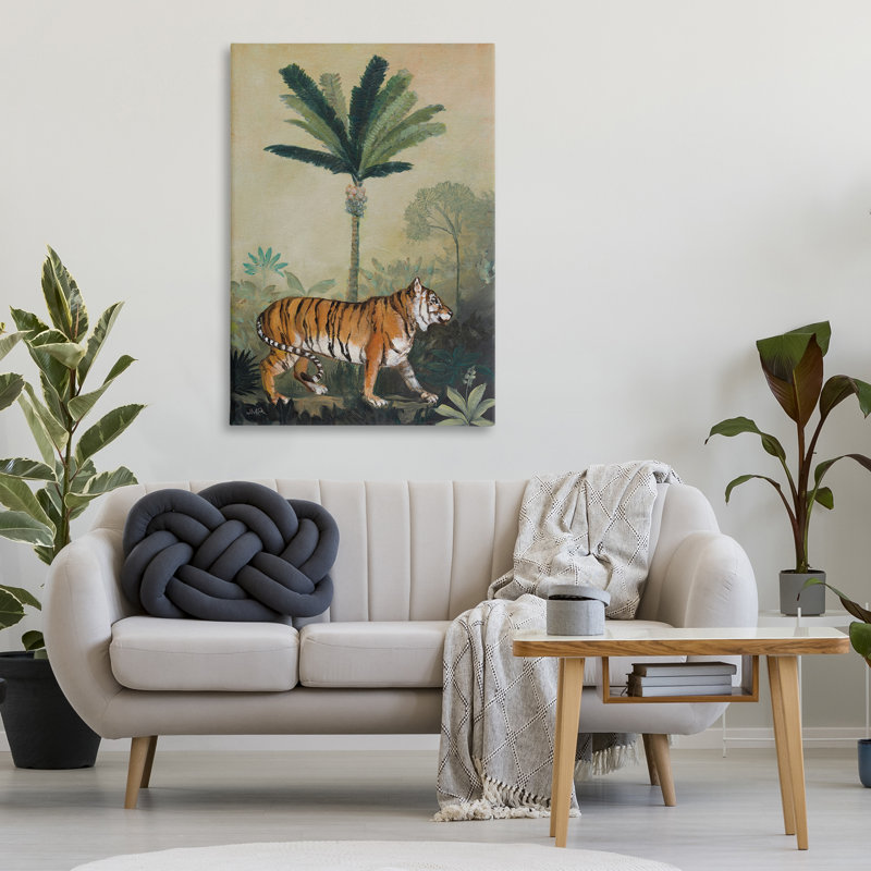 «King of Jungle Tiger», art mural sur toile par Julia Purinton, H 45 po x l 30 po