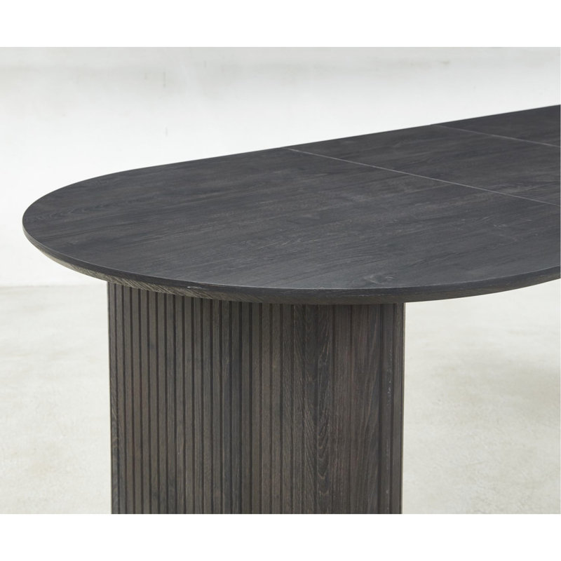 Table de salle à manger extensible noire avec pieds en métal, idéale pour le bureau, bureau et pièce de conception simple et stable, de haute qualité