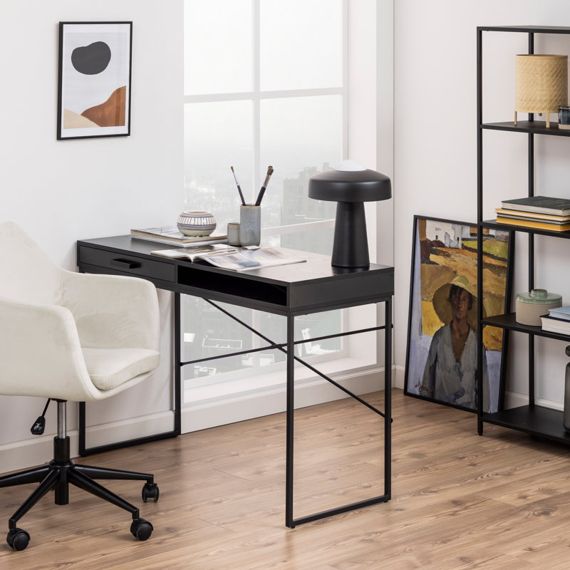 Adrista Steel Writing Desk, Black