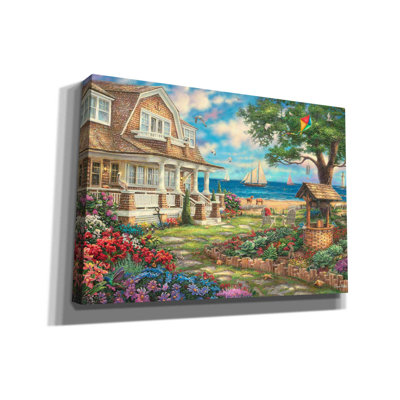 'Sea Garden Cottage' by Chuck Pinson, Canvas Wall Art