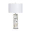 Lampe de table en cristal 31 po avec abat-jour blanc