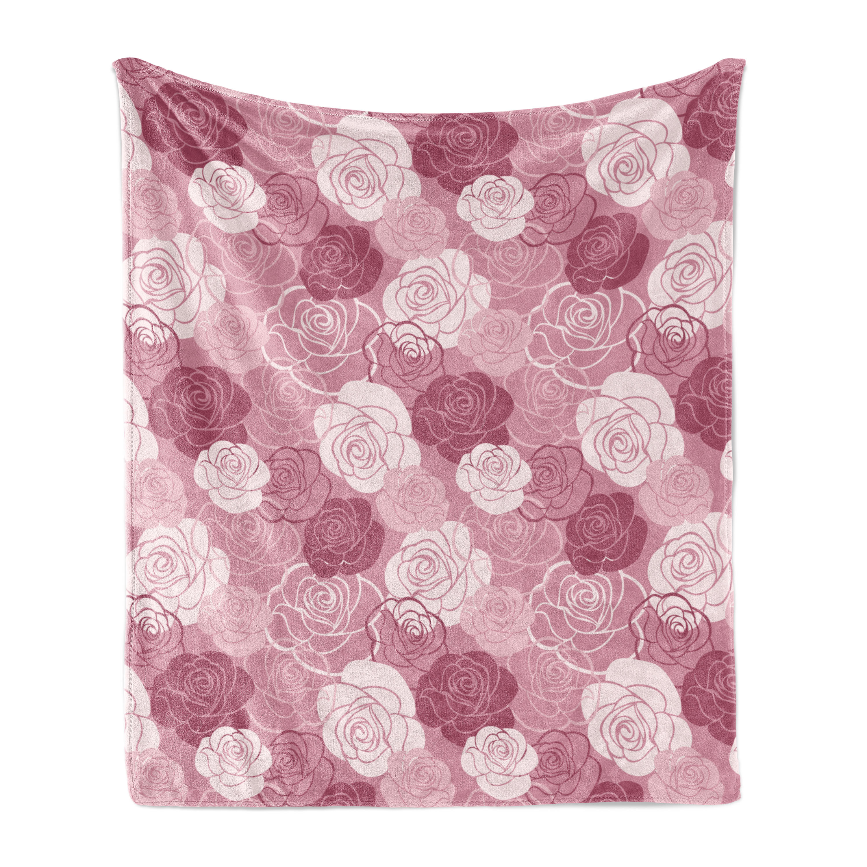 Plush Roses Throw Ambesonne Rose Flowers Fleece Throw Blanket Romantic Petal Motif Dried ...