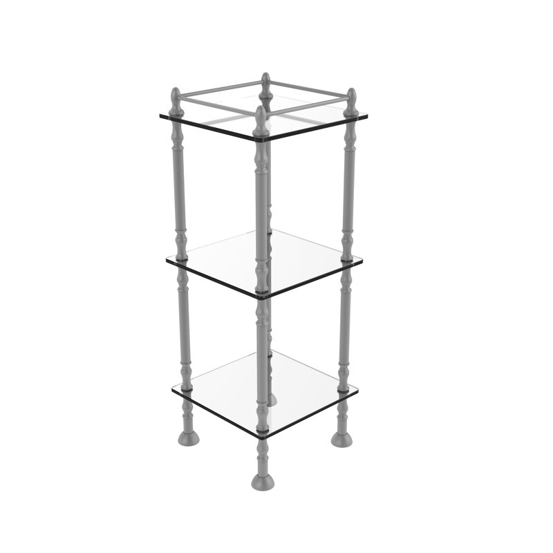 Metal Bathroom Shelves, Matte Gray