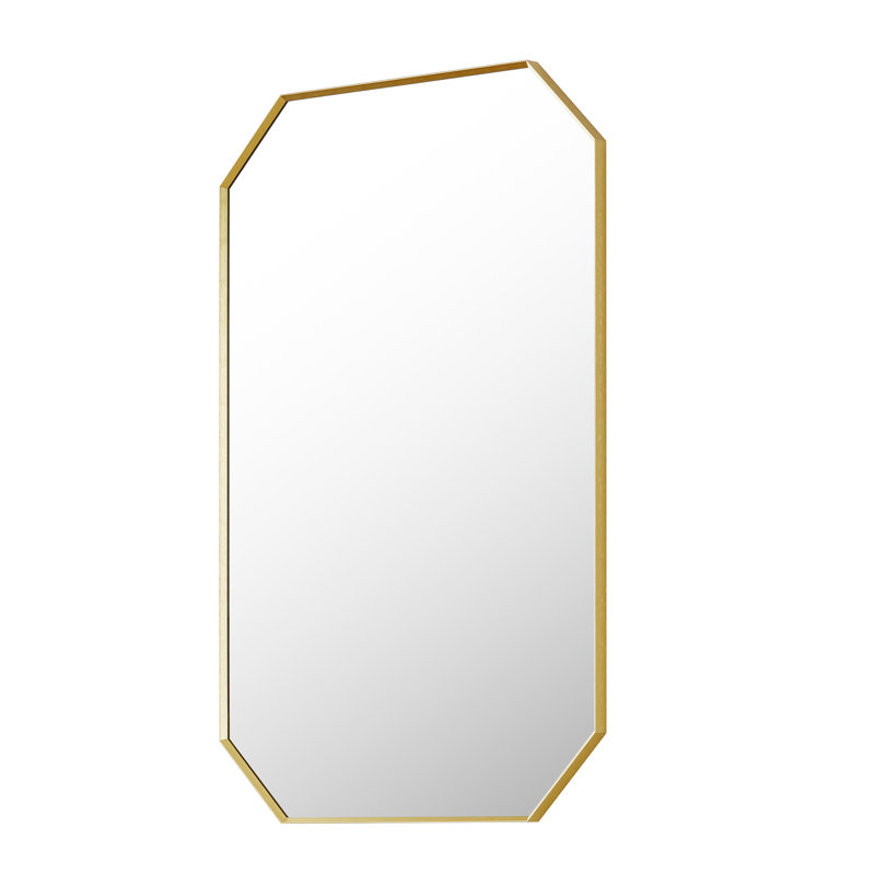 Miroir mural de salle de bain Kellett, 35,5 po x 24 po, Or brossé