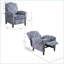 Fauteuils inclinables, fauteuil inclinable de transition à 3 positions verrouillables Kirby | Tissu d'ameublement marine Frwork | Pieds en bois massif